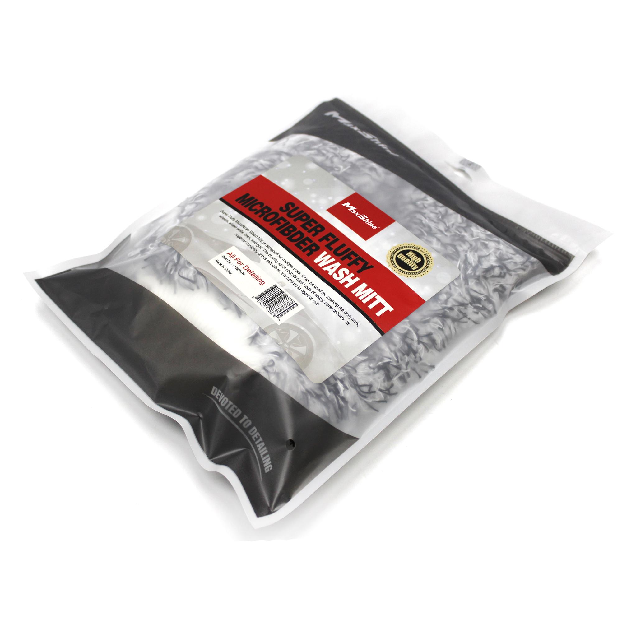 Găng tay rửa xe sợi Microfiber mềm bảo vệ sơn Maxshine Mixed Color White & Black Wash Mitt 1130004w