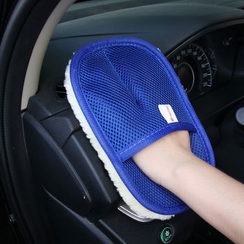 Găng tay rửa xe sợi tổng hợp siêu mềm, tiện dụng dể thao tác loại tốt xanh dương