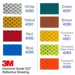 Băng keo phản quang kim cương Màu Cam 3M 4084 Diamond Grade DG3 Reflective Sheeting 30mmx1m