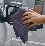 Khăn lau kính thấm hút nhanh không gây sọc Hàng OEM Waffle Wave Microfiber 40x40cm Nâu