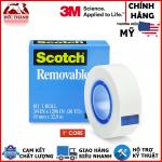 Băng keo dán tiền, ghi chú tàn hình có thể viết và tháo gỡ an toàn cho bề mặt 3M Scotch Removable 811 19mmx32.9m