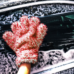 Găng tay rửa xe sợi Microfiber mềm bảo vệ sơn Maxshine Mixed Color White & Red Wash Mitt 1130005W