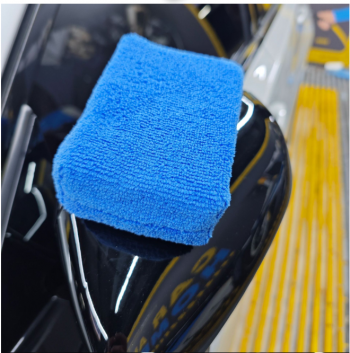 Applicator bôi wax, sealant, vệ sinh nội thất sợi microfiber Xanh Dương/Xám12x8x4cm