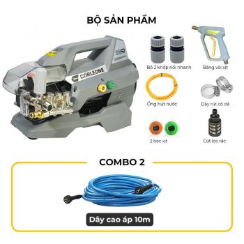 Máy Rửa Xe Gia Đình Áp Lực Corleone G300 Đầu Bơm Công Nghiệp 1600W 70 Bar 9L/Phút,Lõi Đồng