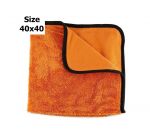 Khăn lau xe hơi Microfiber 2 mặt hút nước viền đen 40cm x 40cm