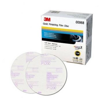 Nhám đĩa cao cấp hoàn thiện bề mặt 3M Gold Finishing Film Disc 00968 P1200 6in hộp 100 tờ